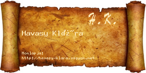 Havasy Klára névjegykártya
